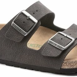 Birkenstock Arizona Sandalen Birko-Flor Birkibuc Regular Heren, Zwart