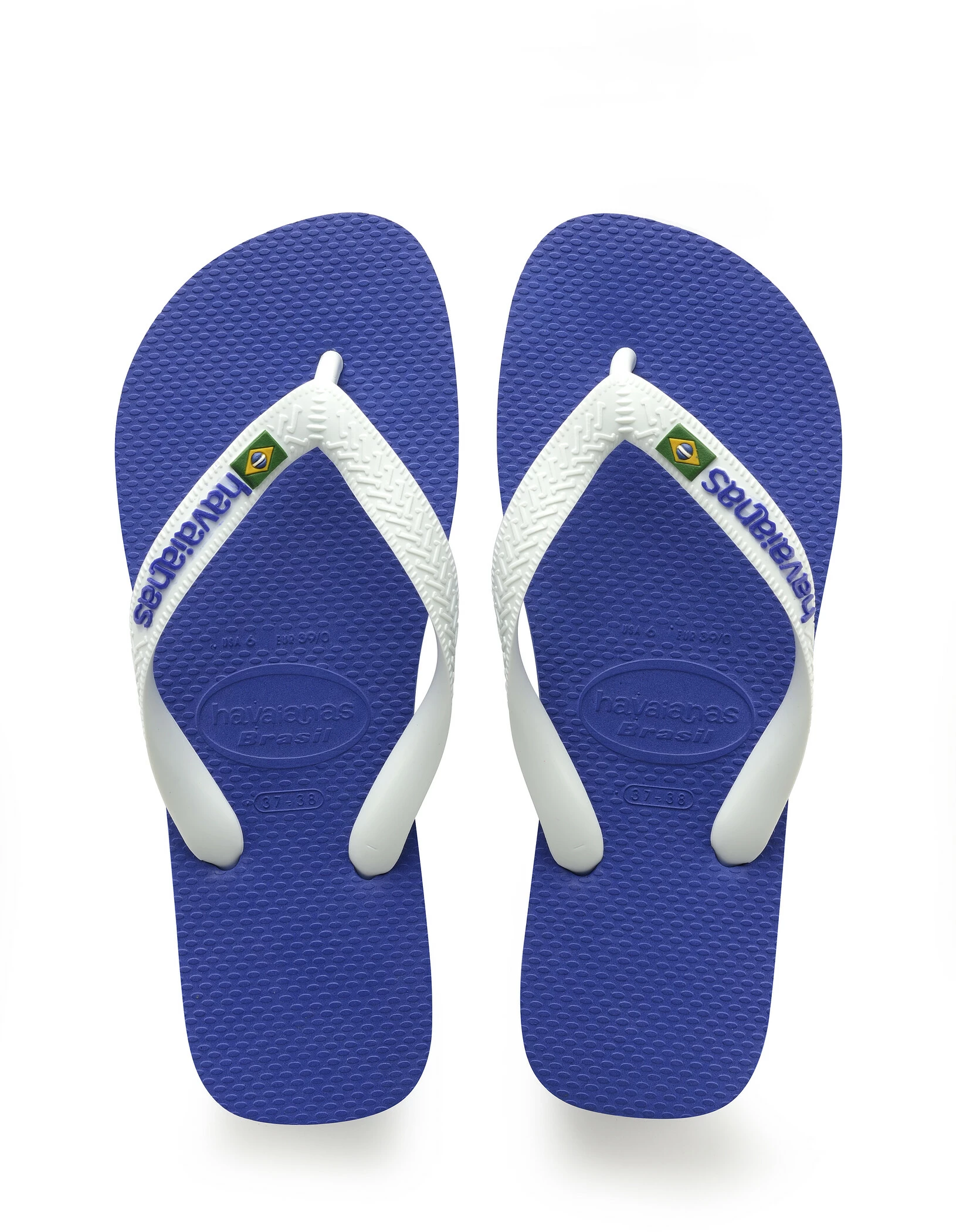 Havaianas Brasil Logo Sandalen, Blauw/wit 3 Havaianas Brasil Logo Sandalen, Blauw/wit