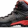 Mammut Alnasca Pro II Mid GTX Schoenen Dames, Grijs/rood -Casual schoenen Shop mammut alnasca pro ii mid gtx shoes women dark titanium poinciana 1