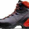 Mammut Trovat Tour High GTX Schoenen Heren, Grijs/oranje -Casual schoenen Shop mammut trovat tour high gtx shoes men asphalt hot red 1