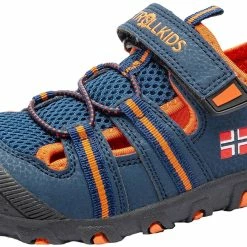 TROLLKIDS Sandefjord Sandalen Kinderen, Blauw/oranje